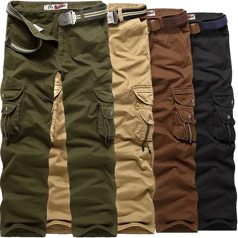 Damen Casual Outdoor Cargo-Hose Baumwollmischung Multi Taschen Gerade Bein Lange Hosen Mit Gürtel Für Wandern Arbeitskleidung