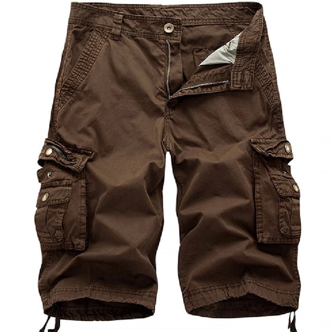 Mens Cargo Shorts Casual Multi Pocket Solid Color Cotton Twill Half Pants Outdoor Work Fashion Summer Bottoms For Men