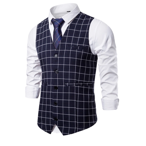 Γυναικείο Slim Fit Καρό Γιλέκο Κοστουμιού Επαγγελματικό Λαιμόκοψη V Πέντε Κουμπιά Επίσημο Γιλέκο για Γάμο Γαμπρό Πάρτι Γραφείο