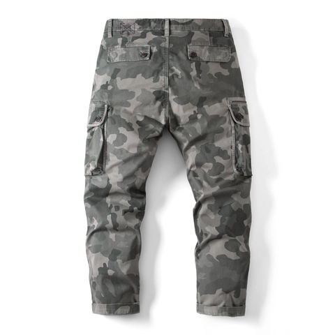 Men's Casual Multi Pocket Cotton Cargo Pants Outdoor Camouflage Streetwear Loose Workwear Trousers Long Pants For Men