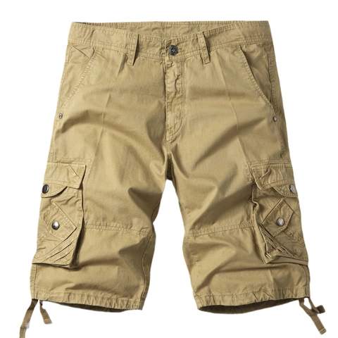 Men Outdoor Cargo Shorts Multi Pocket Casual Cotton Twill Summer Shorts Durable Camouflage Five Point Shorts For Men