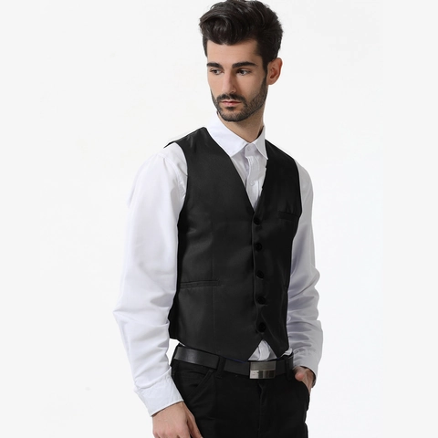 Men Business Suit Vest Cotton Blend V-Neck Single Breasted Waistcoat For Wedding Banquet Formal Slim Fit Sleeveless Jacket Top