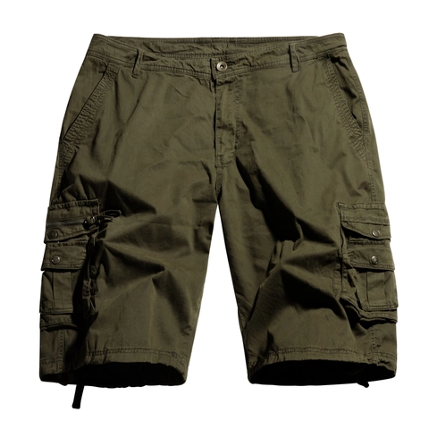 Pantaloncini Cargo da Uomo Multi-Tasca Vestibilità Larga Cotone Casual Outdoor Pantaloni da Lavoro per Estate Escursioni Pesca Nero