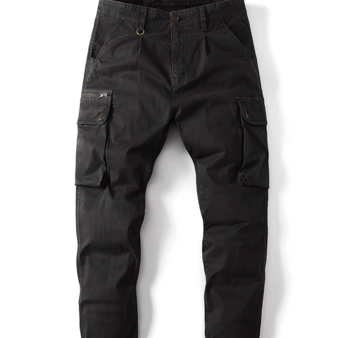 Men Casual Cotton Cargo Pants Loose Multi Pockets Workwear Trousers Camouflage Solid Color Outdoor Fashion Fashionable Bottoms