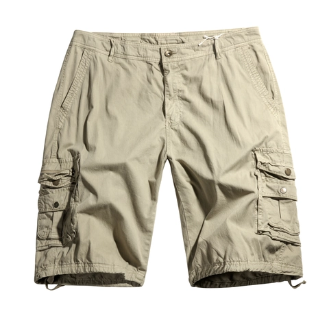 Pantaloncini Cargo da Uomo Multi-Tasca Vestibilità Larga Cotone Casual Outdoor Pantaloni da Lavoro per Estate Escursioni Pesca Nero