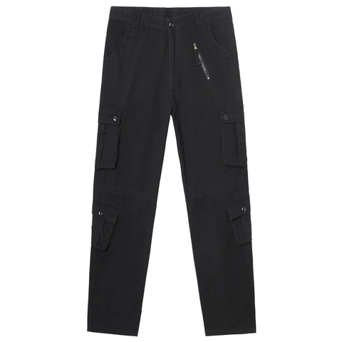 Men's Cargo Pants Multi Pocket Solid Color Straight Leg Outdoor Casual Long Trousers Cotton Blend Work Wear For Men