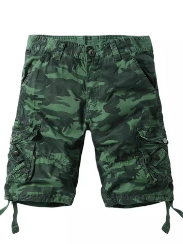 Men Cargo Shorts Cotton Camouflage Multi Pocket Tactical Shorts Military Style Casual Outdoor Summer Shorts For Men