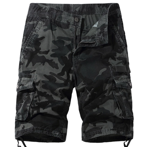 Pantalones Cortos Cargo de Camuflaje para Hombre Algodón Multibolsillo Ajuste Holgado Utilidad Militar Verano Casual Shorts