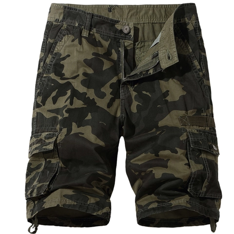 Men's Camouflage Cargo Shorts Cotton Multi Pocket Casual Beach Shorts Loose Fit Summer Outdoor Work Shorts For Men