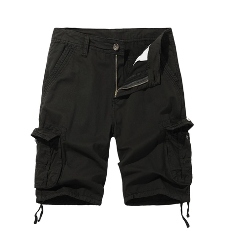 Pantalones Cortos Cargo de Algodón Casual para Hombre Ajuste Holgado Multi Bolsillos Al Aire Libre Tácticos Color Sólido Verano