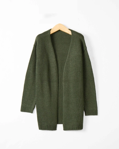 Damen Langarm Strickjacke Mittellang Locker Sitzende Offene Front Strickwaren Weiche Streetwear Lässige Oberteile