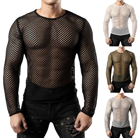 Damen Sommer Hohl Netz Langarm Oberteil Atmungsaktiv Rundhalsausschnitt Locker Übergröße Pullover Mode T-Shirt