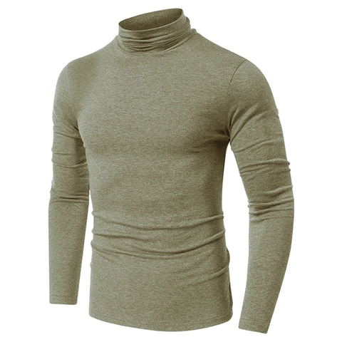 Heren Coltrui Lange Mouwen T-Shirt Slim Fit Base Layer Thermisch Ondergoed Workout Sport Gym Pullover Effen Basis Tops