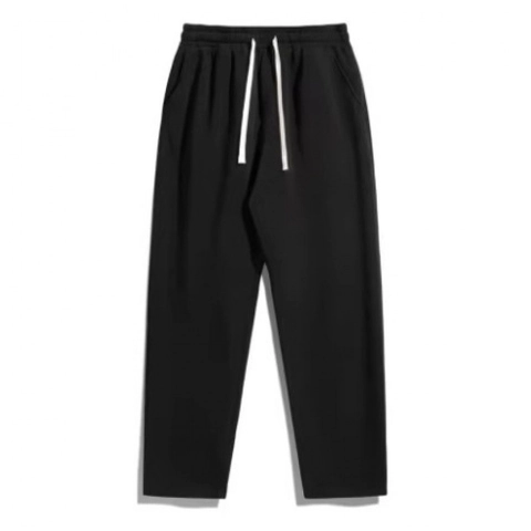 Men Women Casual Sports Pants Polyester Fabric Drawstring Elastic Waist Straight Wide Leg Loose Sweatpants Everyday Outdoor Trousers