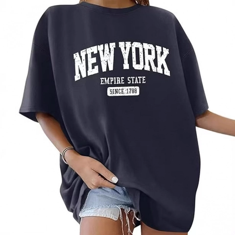 Unisex Oversized Baumwolle T-Shirt Lässiges Kurzarm Rundhals Buchstaben Print Vintage Streetwear Top Für Damen Und Herren