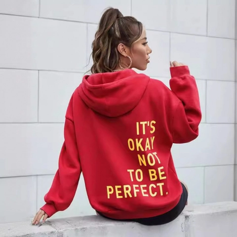 Damen Oversize Buchstabe Bedruckt Hoodie Überschnittene Schulter Polyester Locker Pullover Sweatshirt Langarm Streetwear Top