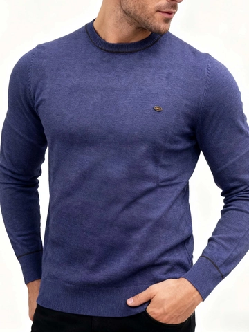 Men Casual Slim Fit Knitted Sweater Round Neck Long Sleeve Pullover Warm Polyester Acrylic Top Light Business Men Apparel