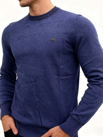 Men Casual Slim Fit Knitted Sweater Round Neck Long Sleeve Pullover Warm Polyester Acrylic Top Light Business Men Apparel