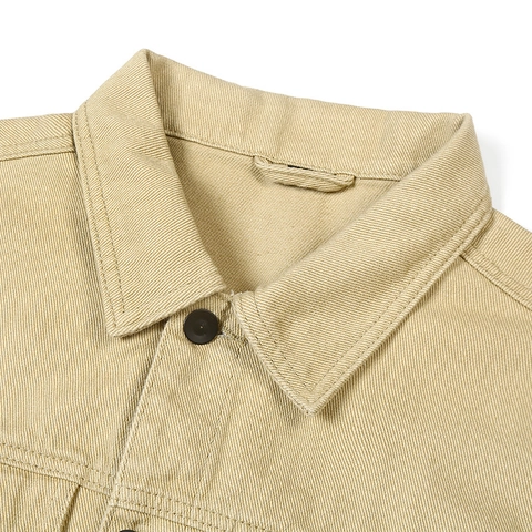 Veste en Jean pour Hommes Casual Style Workwear en Sergé de Coton Avec Col Rabattu et Doubles Poches Poitrine Manteau