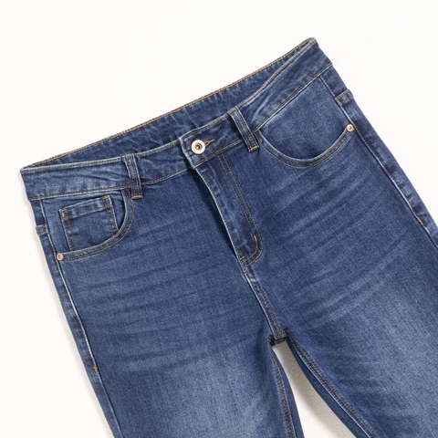 Herren Retro Blau Slim Fit Stretch Jeans Streetwear Gewaschene Denim Straight Leg Hose Für Den Täglichen Vielseitigen Mode Casual
