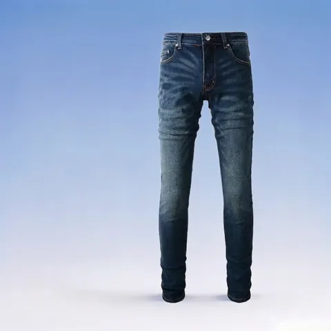 Herren Slim Fit Jeans Koreanischer Stil Gewaschene Katzenbart Denim Hose Vintage Minimalistisch Schmal Zulaufende Hose Lässig