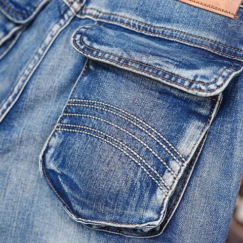 Herren Washed Denim Cargo Shorts Vintage Lässig Mehrere Taschen Elastische Baumwollmischung Mittlere Taille Shorts Für Männer