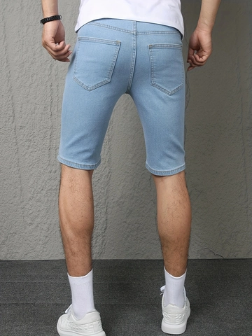 Herren Distressed Ripped Denim Shorts Hellblau Gewaschen Baumwollmischung Sommer Slim Fit Streetwear Shorts Für Herren Mode Hip Hop Stil