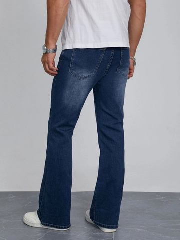 Herren Schlagjeans Baumwollmischung Denim Hochelastisch Verblasst Casual Business Retro Slim Fit Modische Hose Herren