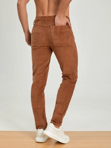 Pantalones de Pana para Hombre Color Sólido Mezcla de Algodón Slim Fit Rectos Para Negocios Y Diario