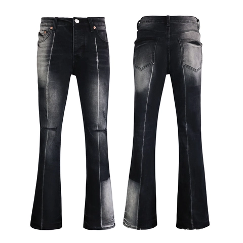 Pantaloni Jeans a Zampa Donna American Vintage Slim Fit Strappati Vita Alta Lavati Pantaloni Casual