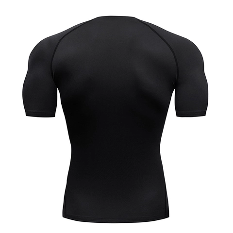 Heren Compressie T-Shirt Hoge Elasticiteit Sneldrogend Sport Fitness Shirt Raglanmouw Muscle Fit Base Layer Top