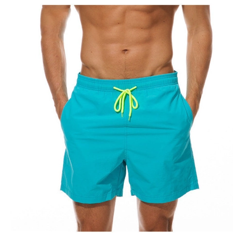 Men's Quick Drying Swim Trunks Waterproof Beach Shorts With Drawstring Elastic Waist Pockets Casual Sport Swimming Shorts For Vacation Board Shorts
