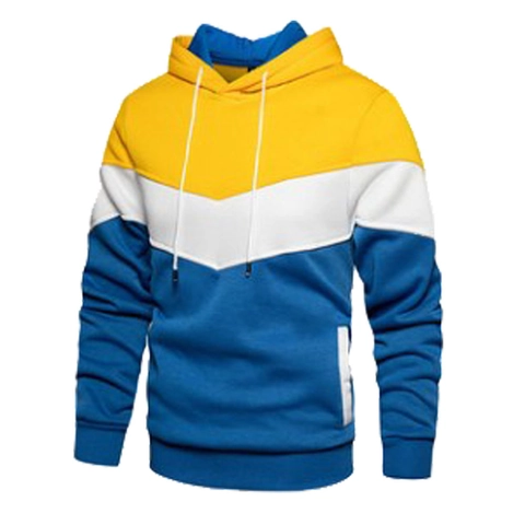 Sudadera Con Capucha Color Block Para Hombre Poliéster Forro Polar Manga Larga Streetwear Casual