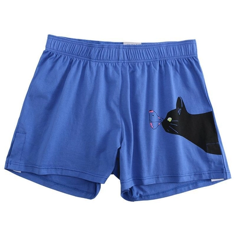 Bóxers de Algodón para Hombre Estampado Gato Dibujos Animados Cintura Alta Transpirable Ropa Interior Cómoda Talla Grande
