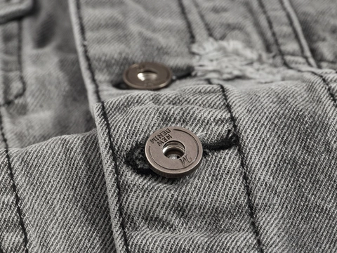 Herren Retro Distressed Denim Weste Baumwolle Zerrissen Ärmellose Jacke Grau Vintage Streetwear Weste Für Männer