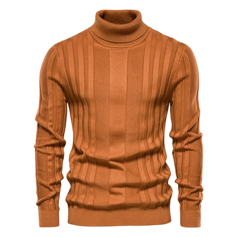 Ανδρικό Casual Slim Fit Πλεκτό Ζιβάγκο από Μείγμα Βαμβακιού Ριμπ Μακρυμάνικο Πουλόβερ Ριγέ Βασικό Μπλουζάκι για Φθινόπωρο Χειμώνα