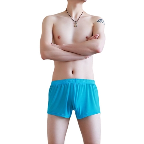 Herren Transparent Mesh Boxershorts Atmungsaktiv Personalisiert Locker Sportlich Unterwäsche Mittlere Taille Trunks