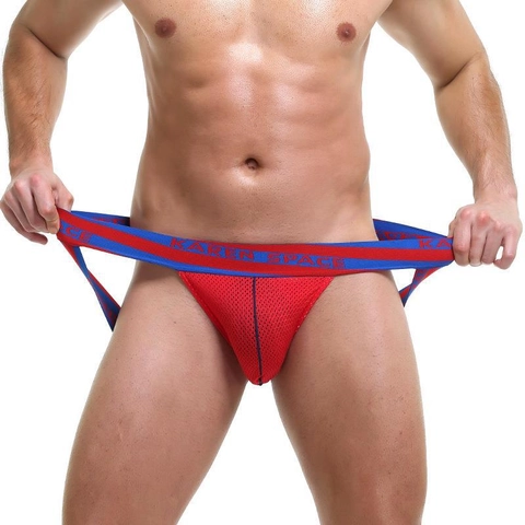 Ανδρικό Sexy Διχτυωτό Jockstrap Αναπνεύσιμο Χαμηλόμεσο Αθλητικό Εσώρουχο Ανόρθωση Γλουτών Πολυαμίδιο Spandex για Άνδρες