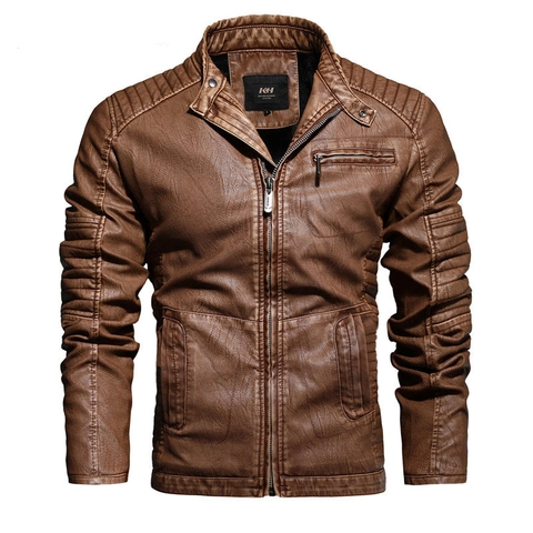 Damen Stehkragen PU Lederjacke Slim Fit Motorrad Biker Kunstleder Mantel Fleece Gefüttert Gesteppt Herbst Winter Außenbekleidung
