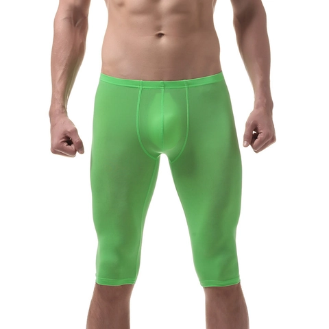 Pantalones Cortos Moldeadores Ajustados de Seda de Hielo para Hombre Ultrafinos Transpirables de Alta Elasticidad con Bolsa U-Convexa Ropa Interior Deportiva