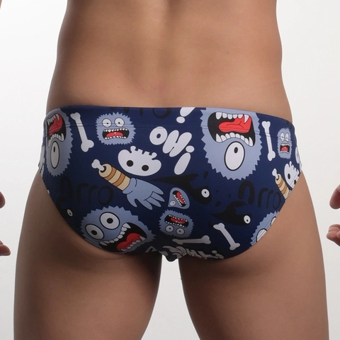 Costume da Bagno Triangolo da Uomo Asciugatura Rapida Bulge Cup Union Jack Stampa Cartoon Vita Bassa Coulisse Pantaloncini da Spiaggia