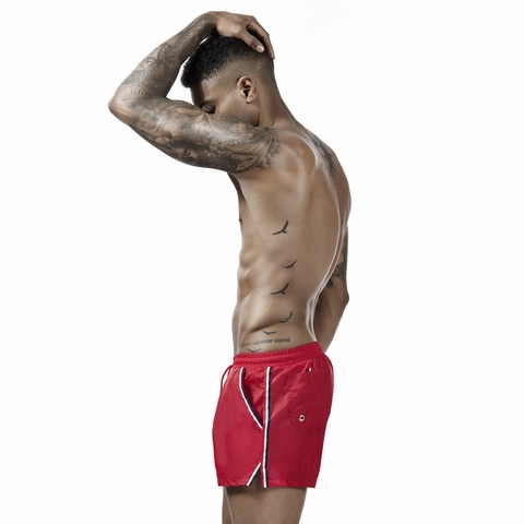 Men Quick Dry Sports Shorts Lightweight Breathable Swim Trunks Stripe Beach Board Shorts Elastic Waist Drawstring Training