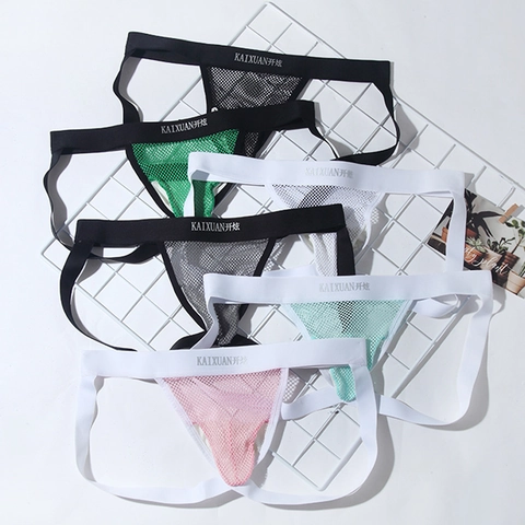 Σέξι Ανδρικό Εσώρουχο Jockstrap Αναπνεύσιμο Διάτρητο Πλέγμα Ανόρθωση Γλουτών Αθλητική Υποστήριξη Χαμηλή Μέση