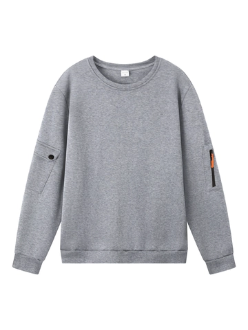 Felpa Girocollo Da Uomo Poliestere Manica Lunga Con Tasche Cargo Casual Quotidiano Sportivo Pullover Per Uomo Moda Top