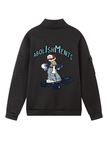 Herren Stehkragen Halbreißverschluss Sweatshirt Baumwollmischung Streetwear Skater Boy Grafikdruck Langarm Cargo Tasche Pullover Für Herren