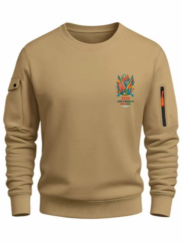 Felpa da Uomo Casual Girocollo 100% Poliestere Manica Lunga Stampata Pullover Con Multitasche Per 2026 Top Sportivi