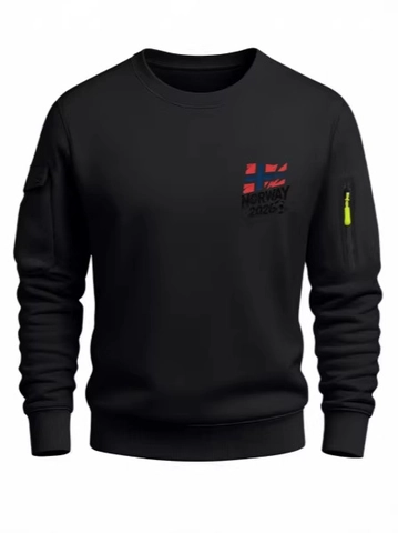 Felpa da Uomo Norvegia 2026 Girocollo Manica Lunga Sportiva Pullover Con Tasche sulle Maniche Top Casual da Uomo