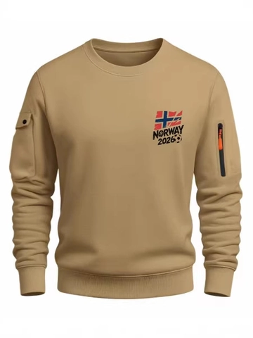 Felpa da Uomo Norvegia 2026 Girocollo Manica Lunga Sportiva Pullover Con Tasche sulle Maniche Top Casual da Uomo