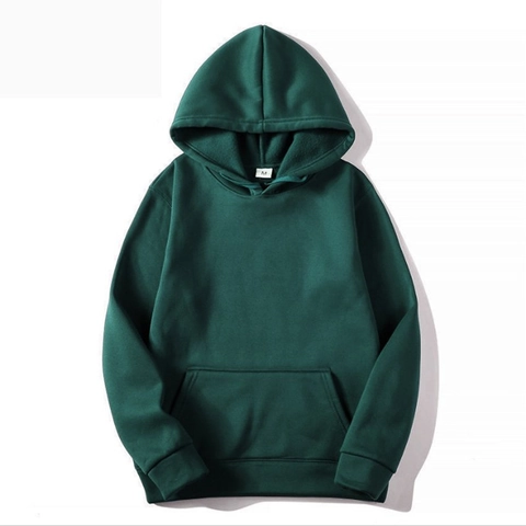 Men Casual Fleece Hooded Sweatshirt Plain Long Sleeve Pullover Hoodie With Kangaroo Pocket Solid Color Basic Jogger Pants