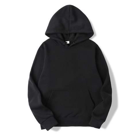 Men Casual Fleece Hooded Sweatshirt Plain Long Sleeve Pullover Hoodie With Kangaroo Pocket Solid Color Basic Jogger Pants